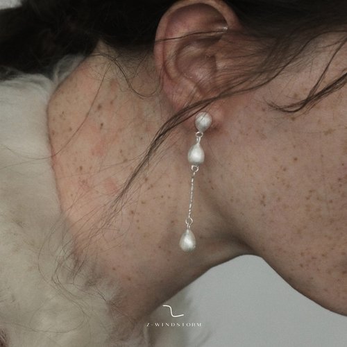 【冬季新款】纯银水滴排列耳环