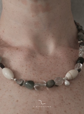 Z-WINDSTORM 无序串珠绿幽灵项链原创小众手工串珠水晶空间的温度