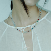 WINDSTORM 白水玛瑙彩宝串珠项链原创小众手工天然治愈新年礼物