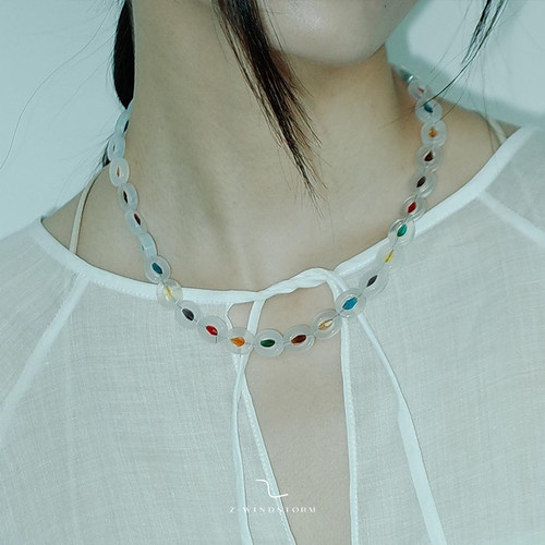 【人气推荐】白水玛瑙串珠项链