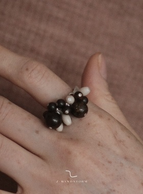 Z-WINDSTORM 无序种子纯银戒指原创小众设计手工串珠戒空间的温度