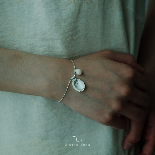 细银黄玉石水滴手链天然石吊坠