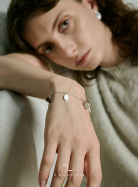 Z-WINDSTORM 绿幽灵茶晶细银手链/项链 原创小众天然水晶纯银寻物