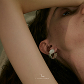 原创小众设计手工银饰礼物寻物 戒指 WINDSTORM 大圆勺烧白耳环