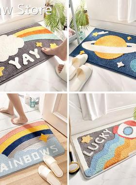 Cartoon Flocking Hone use Bath Mat Door Mat Non slip Absorb