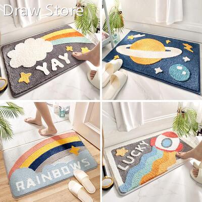 Cartoon Flocking Hone use Bath Mat Door Mat Non slip Absorb