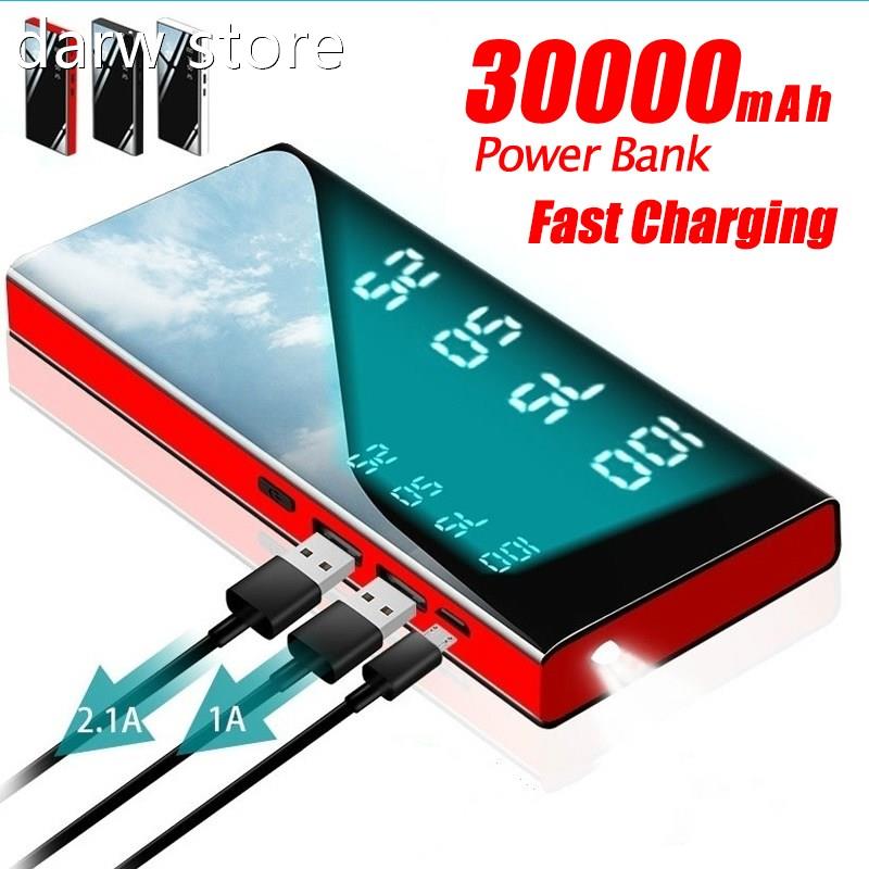 30000mAh1 Power BankPortable Miror Crhalrger Utra High  Cap