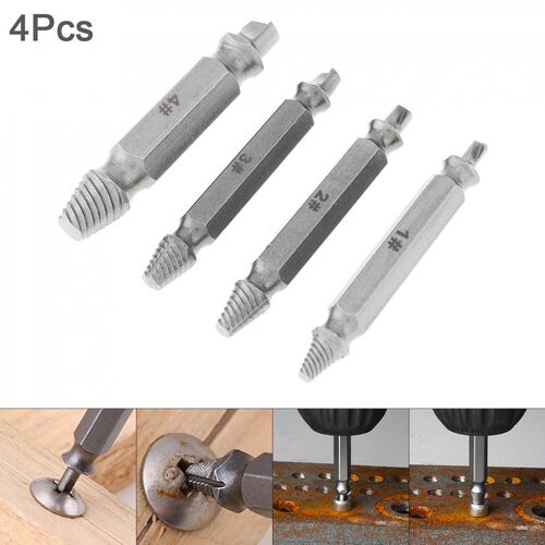 4pcs/lot S2 Alloy Steel Screw Extractor Drill Bit Tools with