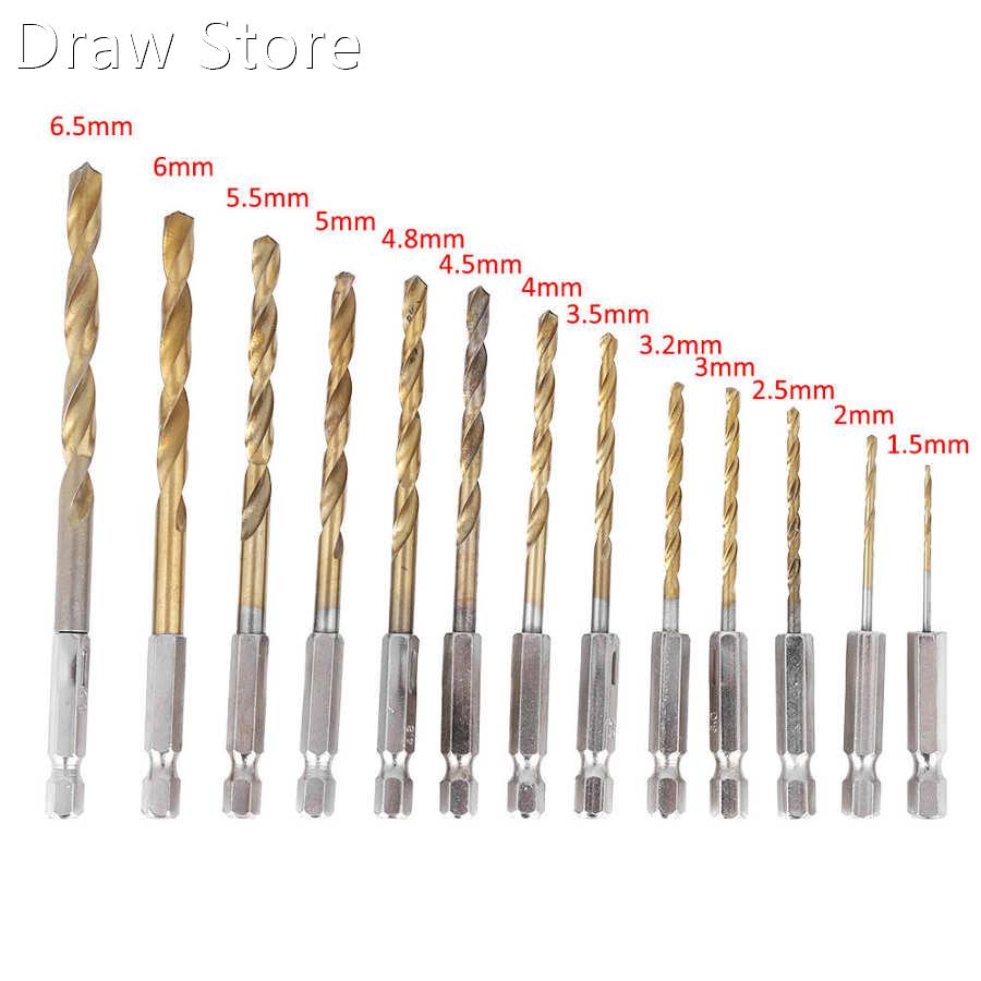 Drill Bits 13pcs 1 5-6 5mm High ??Steel Coated Drill Bits wi