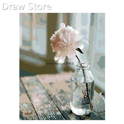 Pink Flowers Painting By Numbers Kit Acrylic Paint On Ca