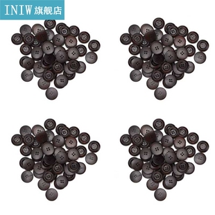 button decorative buttons Wooden Buttons 4 Holes 25mm Dark