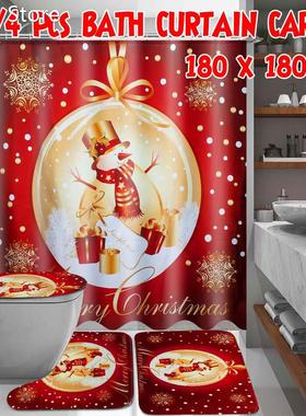 Merry Christmas Bathroom Set Christmas Golden Snowman Patter