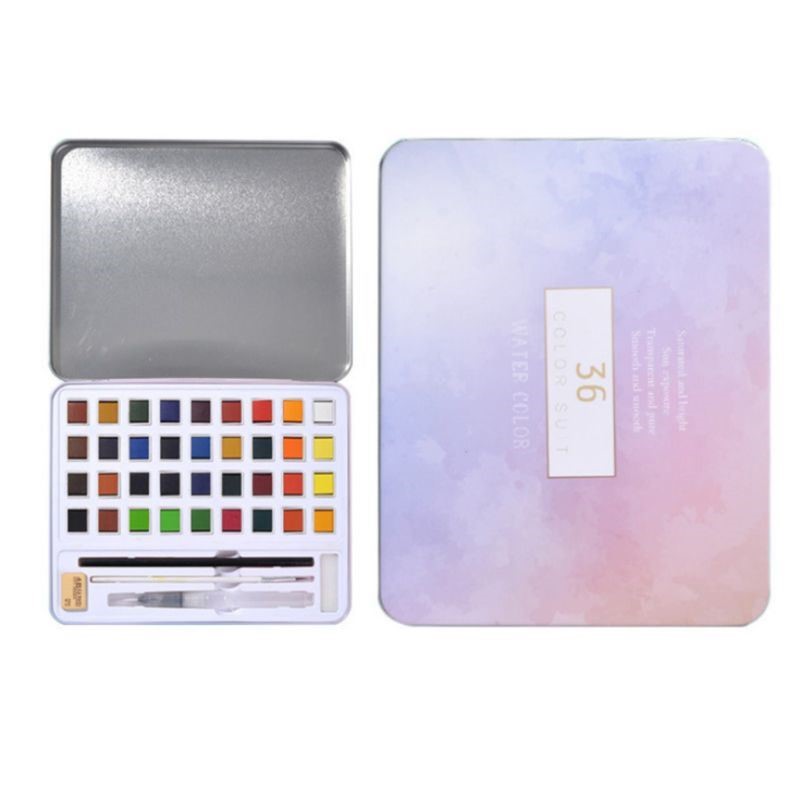 36/48 Colors Solid Watercolor Paint Set Hand-painted Paintin