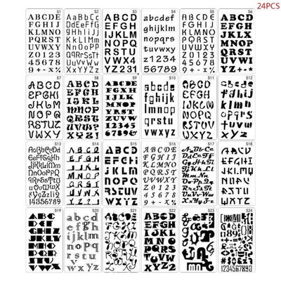 24pcs/set Alphabet Letters Drawing Template Stencil Painting