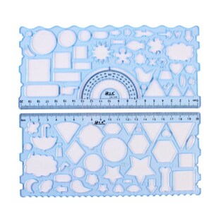 2Pcs Kaleidoscope Templates Rulers with Protractor Wave Edge