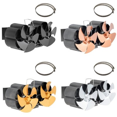 10 Blades Home Fireplace Stove Fan Heat Powered Fan Efficien