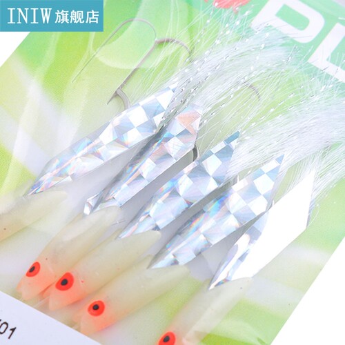 5 Pcs Carbon Steel Mackerel Feathers Bass Cod Fishing Lures