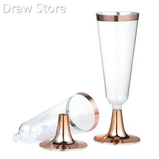 6pcs/Set Disposable Plastic Red Wine Glass Champagne Flute C