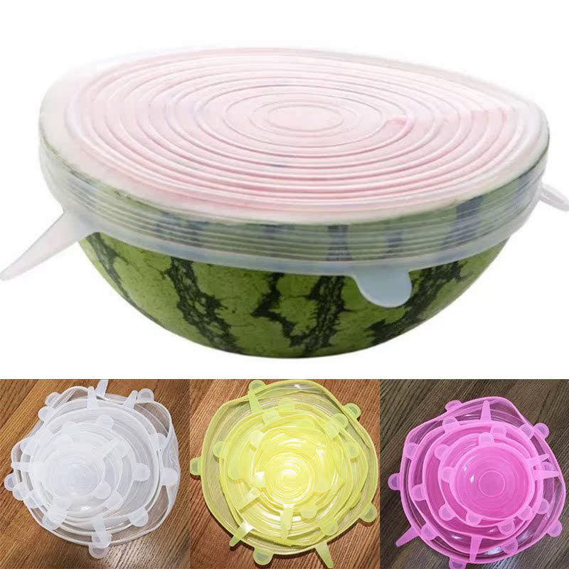 Food Save Cover Food Wraps 6Pcs Reusable Fits All Sizes Cont