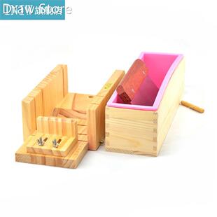 Soap Making Tool Set Adjustable Wooden Soap Cutter Box Stain