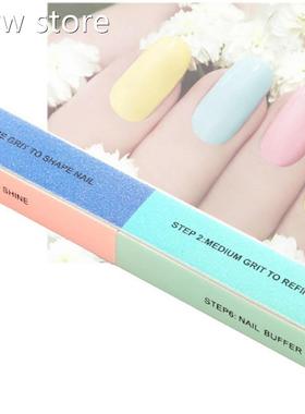 1Pc NailB Buf1fer lock Nail rt ColorfuAls Frosted Six ided M