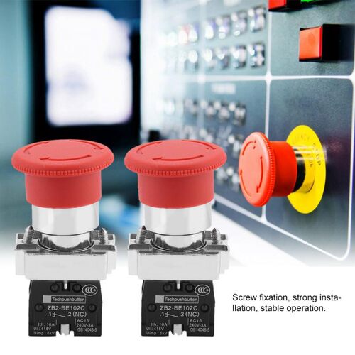 2PCS/Lot Red Sign Emergency Stop Switch Button 22MM XB5 240V