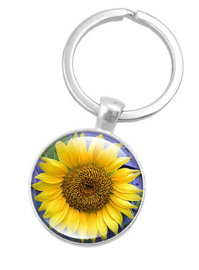 1PC 5.7CM Sunflower Gem Metal Key Holder Europe And The Unit