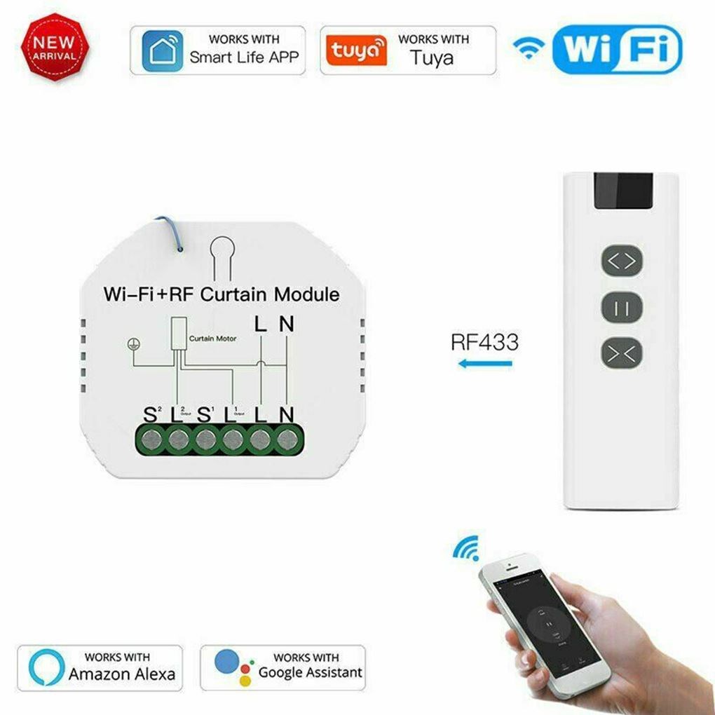 WiFi RF Roller Blind Shutter Curtain Switch Module with Remo