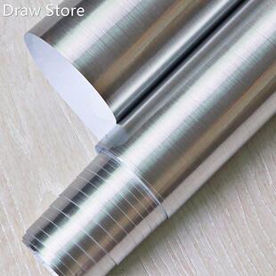 60cm X 3M Gold Silver Brushed Metal Texture Contact Paper Fi