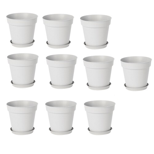 Pots 适用于 Plants, 10 Pack Plastic Planters with Multiple D