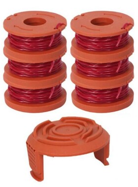 6pcs Replacement Spool Line with 1 Cap Cover for WORX WA0010