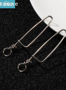50pcs Hooked Snap Pin Stainless Steel Fishing Barrel Swivel