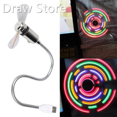 NEW Portable Mini USB2.0 Desk Cool Fan with 5 Color LED Ligh