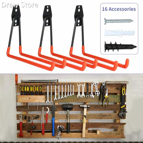 8-Pack Double Hooks Orange Heavy Duty Garage Organizer Wareh