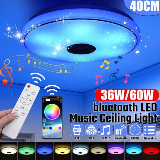 36/60W Modern LED Ceiling Lights RGB Home lighting APP bluet