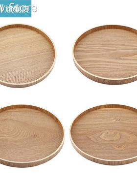 30/33Cm Wooden Round Tray Set Serving Tray Plate Plate Tea P