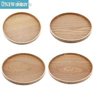 30/33Cm Wooden Round Tray Set Serving Tray Plate Plate Tea P