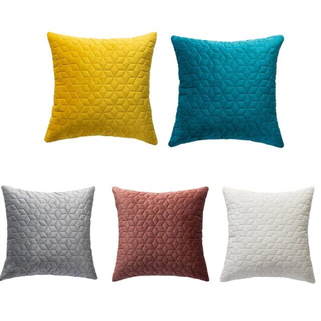 2022 New Pillow Case Lattice Velvet Cushion Cover Sofa Car B图片