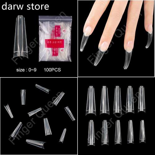 100pcs Whilte1 Cilear French Fale Acsrylic Nal Tips Full/Haf