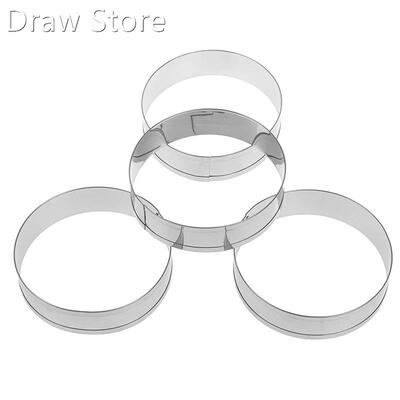 4 Pcs/set Stainless Steel English Muffin Rings Egg Pancake B