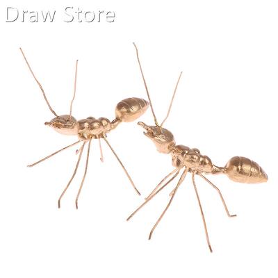 1PC Decorative Metal Handicrafts Copper Gold Ant Ornament Ha
