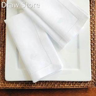 Hemstitched Cotton Napkins Cloth Dinner White Table Napkin B