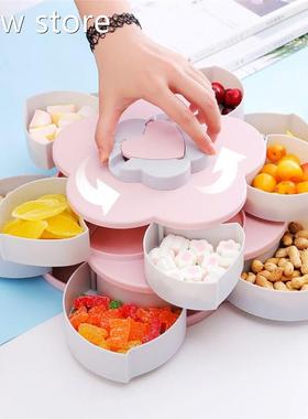 Rtating Peal aCandy 1Box Snack Trayo Cse Nutt Storage Box Ro