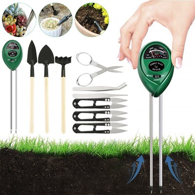 10 Pcs Bonsai Tools Set 3 In 1 Soil PH Meter Sunlight PH Tes