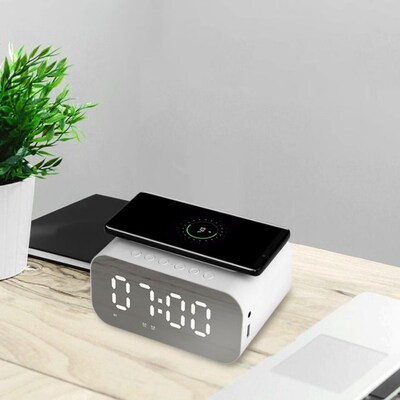 BT-5100 Digital Clock Sound Box Wireless Charger Desk Clock