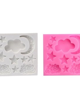 2022 New Star Moon Shape Silicone Material Moulds DIY Fondan