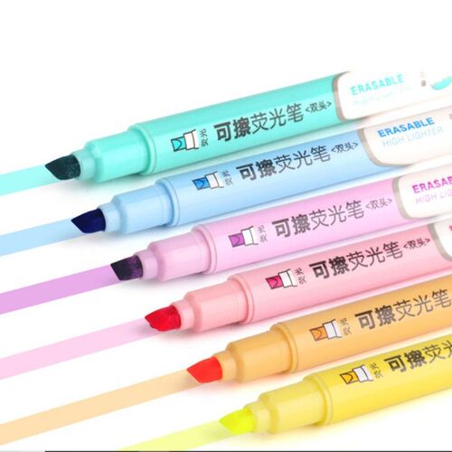 Highlighter Pen 6pcs Double Head Erasable Highlighter Pen Ma