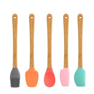 5pcs/set Baking Brush Spoon Scraper Set Home Bakery Wooden H