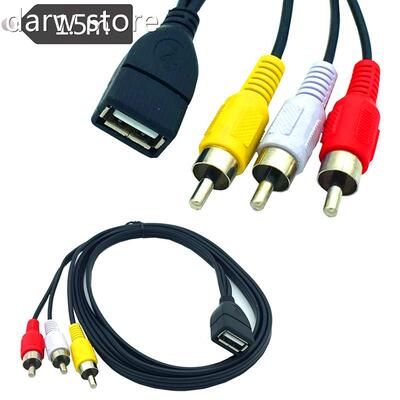 New 5feetm/1.5m USB 2.0 Feale to 3 RCA Ma le Vi1eo Ad/V Prac