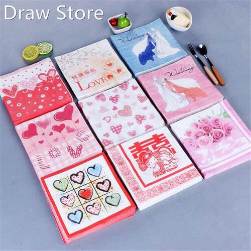 33 Design 20Pcs/lot Wedding Decoration Decoupage Paper Napk